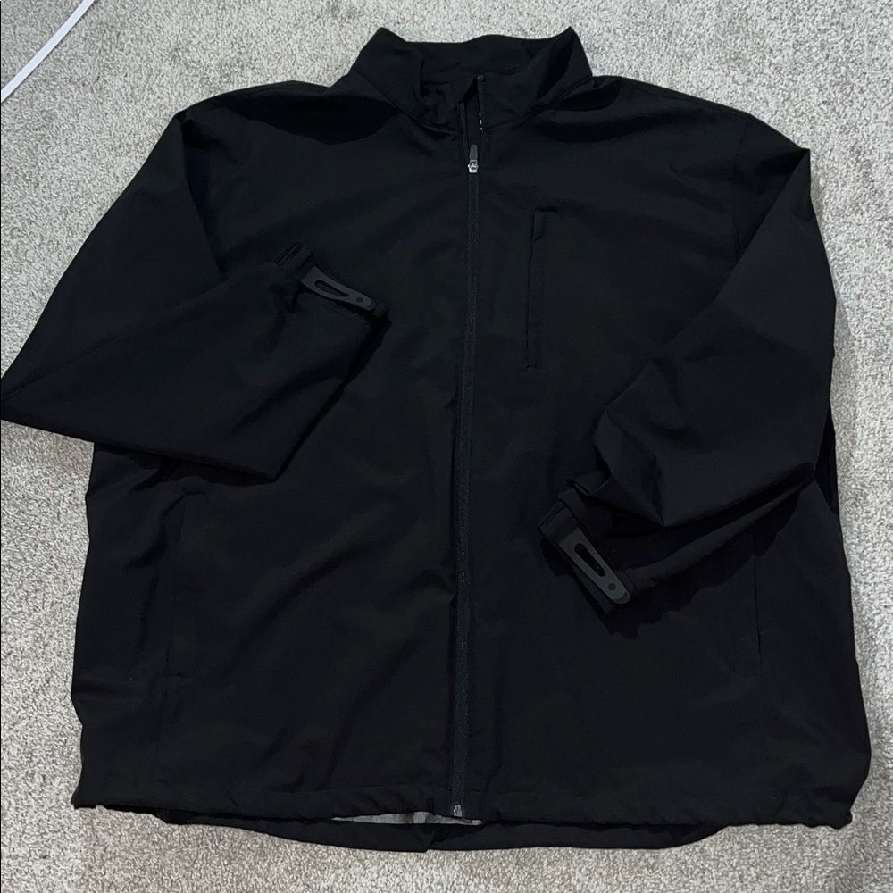 Waterproof Walter Hagen Hydro Halt Black golf Full zipper lightweight bag jacket